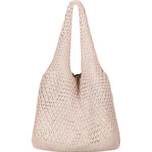 Women's Light Khaki Shoulder Shopping Handbag Casual Travel Totes Fold Able Bags